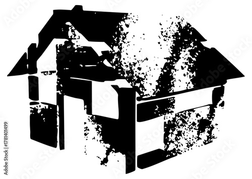 House disintegrates dramatically in abstract decay