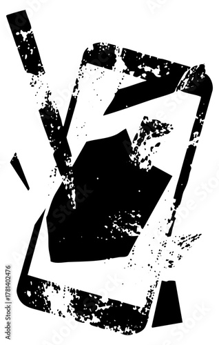Smartphone Shattered Display Damage, a broken screen in a digital context