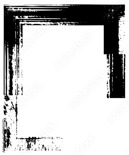 Grunge frame defines space with distressed texture for graphic design