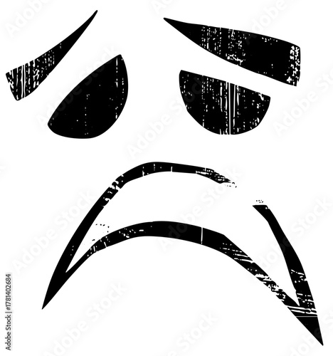 Angry Face Expresses Frustration in Digital Illustration