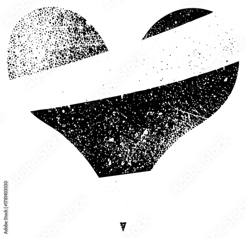 Abstract shapes interact with texture in a minimalist composition