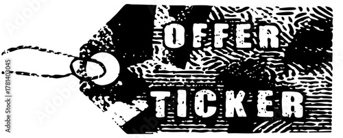 Price Tag Offer in Woodcut Style