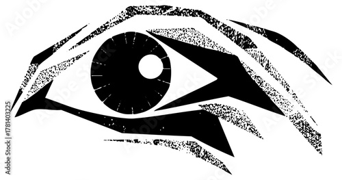 Eye Observes Detail in Minimalist Illustration