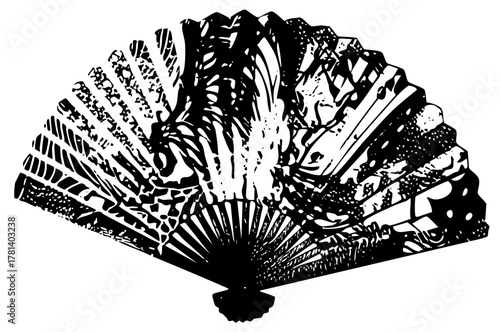 Hand Fan Elegance in Vintage Style