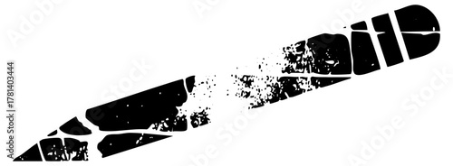 Pencil disintegrates into particles in abstract illustration