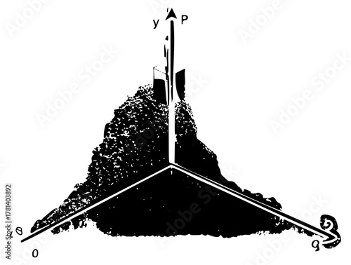 Geometric Diagram Illustrates Vector Field in Coordinate System