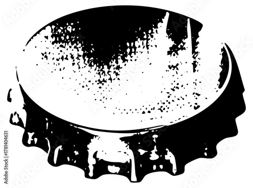 Bottle cap damage in a distressed texture