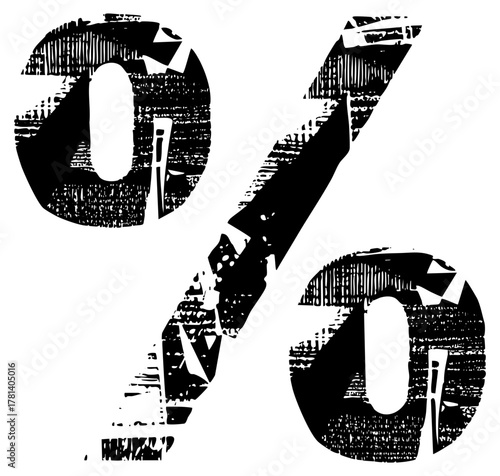 Percent sign discount offer in financial marketing