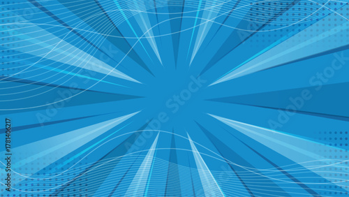 Editable Dynamic Blue Comic Background for Design or Animation Projects