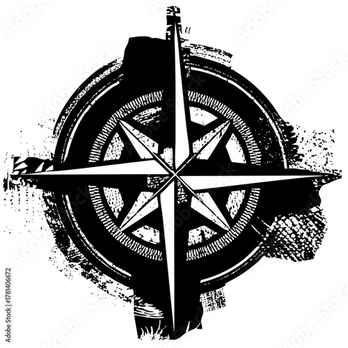 Compass Points Direction in Nautical Illustration
