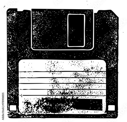 Floppy disk illustrates retro technology in digital archiving