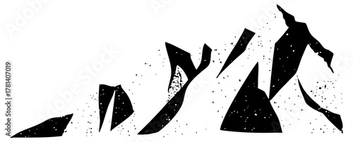 Mountains crumble dramatically in a rocky landscape