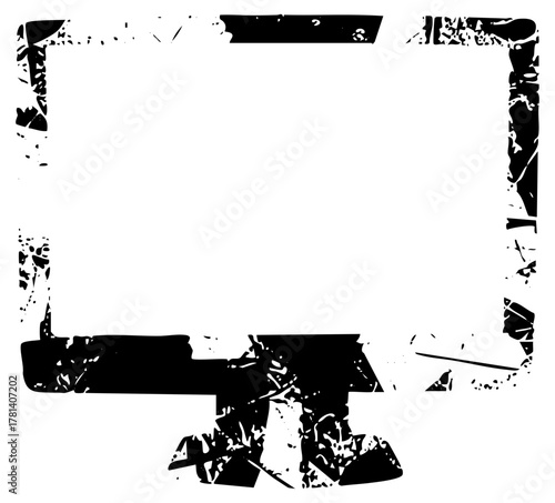 Grunge frame defines distressed texture for graphic design