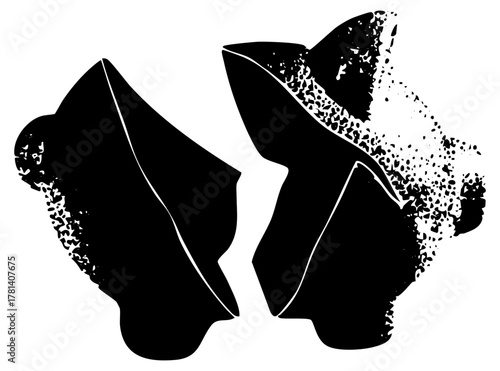 Faces transform into particles in abstract composition