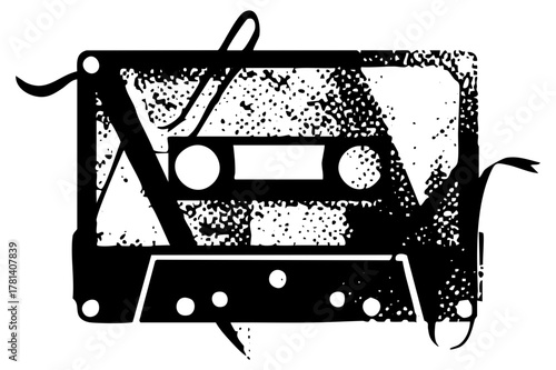 Cassette Tape Illustrates Retro Music Collection