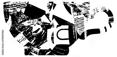 Face Portrait Expresses Intensity in Abstract Composition