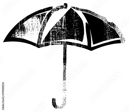 Umbrella protects from rain halftone