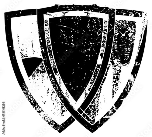 Shield Protects Security with distressed texture