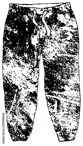 Sweatpants display texture in a fashion illustration