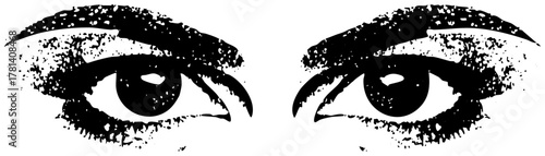 Eyes Observe Intently in a Graphic Illustration