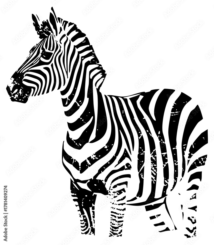 Naklejka premium Zebra stands stripes illustration