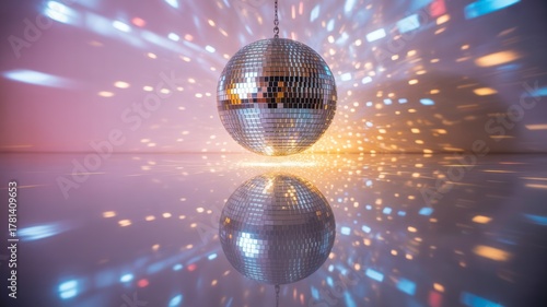 Disco Ball with Dreamy Rainbow Spots Minimalist