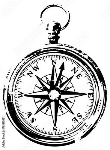 Compass Points Direction in Nautical Setting