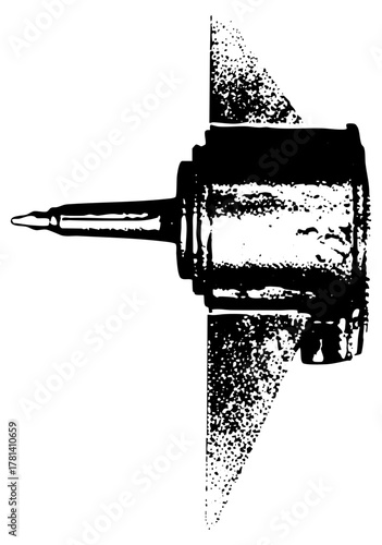 Soldering iron heats components on a workbench