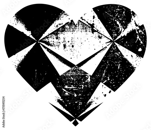 Heart Breaks Apart Geometric Design