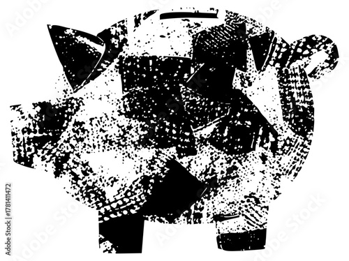 Piggy bank savings in a financial concept