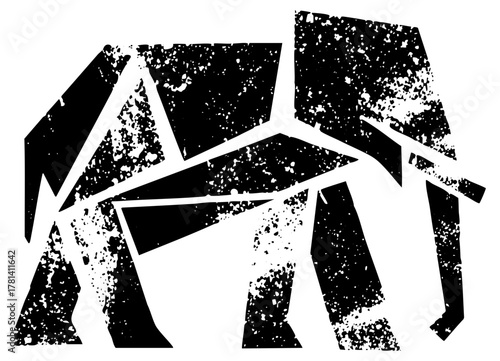 Elephant illustration showcases fragmented design for wildlife conservation