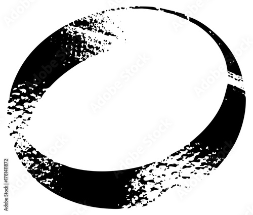 Circle Brushstroke Defines Abstract Design Element