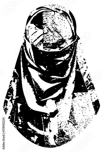 Astronaut explores space halftone