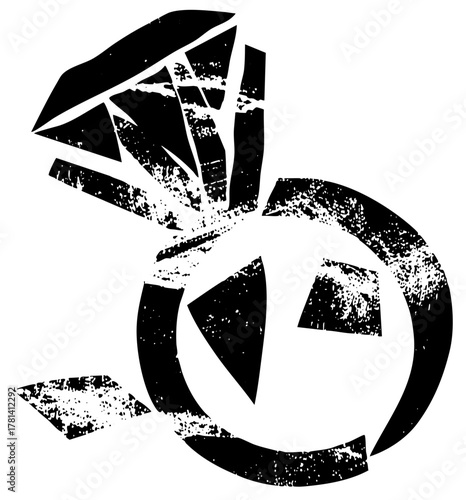 Diamond Illustrates Breakage in Abstract Composition