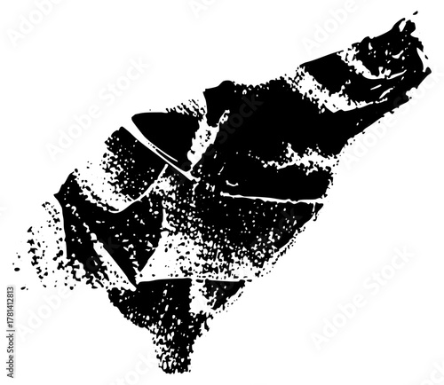 Wolf head aggression in abstract vector art