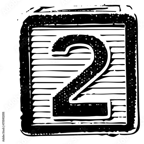 Number Two bold typography within a square frame