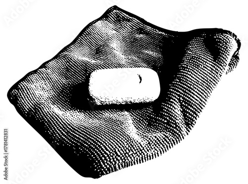 Mouth Silencing Illustration in halftone style