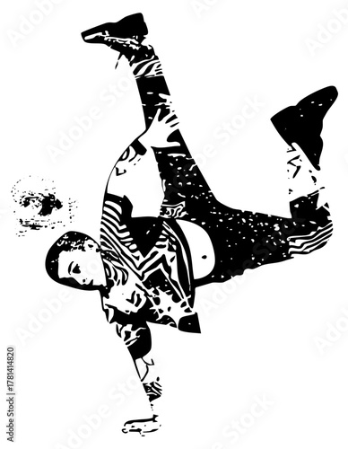 Breakdancer Performs Acrobatics in Urban Culture