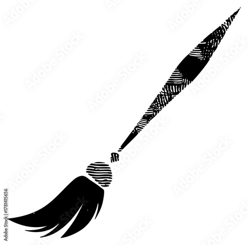 Paintbrush Creates Art in a Creative Studio