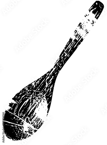 Paintbrush Illustrates Texture in Artistic Design