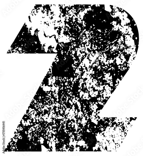 Number Seven Illustrates Texture in Distressed Typography