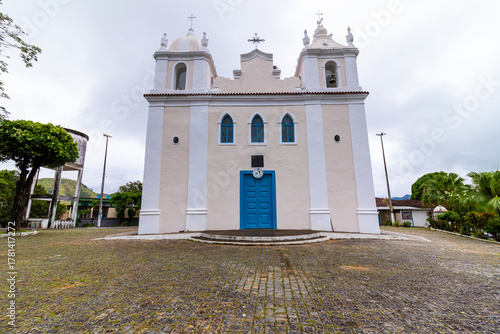 Matriz Church of Nossa Senhora da Conceição in Viana, Espírito Santo, Brazil on a cloudy day