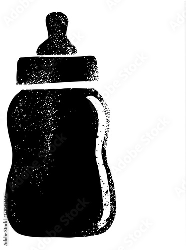 Baby bottle illustrates texture for infant care