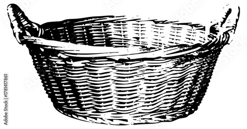 Wicker basket texture in a rustic still life