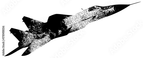 Military jet flies dynamically in aerial combat