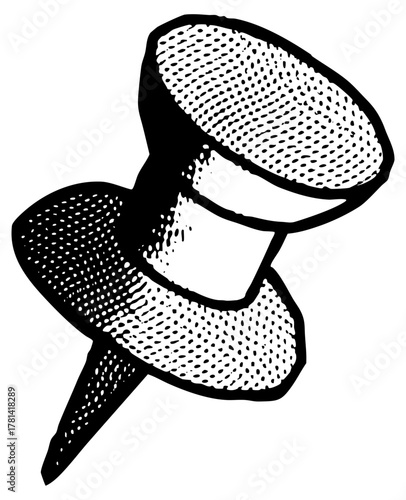 Push Pin Secures Information on Bulletin Board