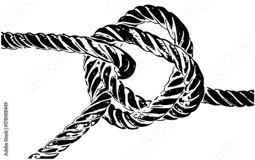 Rope forms knot spiral illustration