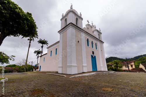 Matriz Church of Nossa Senhora da Conceição in Viana, Espírito Santo, Brazil on a cloudy day