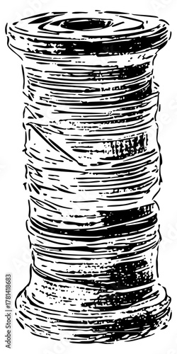 Thread Spool Illustrates Craftsmanship in Textile Design