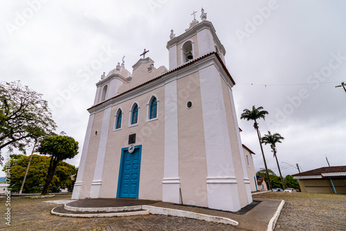 Matriz Church of Nossa Senhora da Conceição in Viana, Espírito Santo, Brazil on a cloudy day